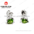 4*3 mm Pear Diopside 925 Silver Stud Earring